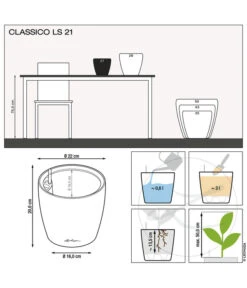 LECHUZA® CLASSICO LS, All-in-One-Set -Wurzel Herz Verkaufsgeschäft 3175452 5389911 5390026 6962096 5473152 5389721 5389846 WE DE 001 GrafikClassicoPremRotSchwSilberWeisLS21sAnthrazit