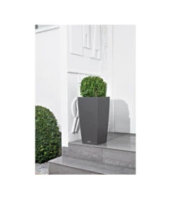 LECHUZA® Kunststoff-Topf Cubico Cottage -Wurzel Herz Verkaufsgeschäft 3528429 WE MO 003 LechuzaCubicoCottageBlumenkuebeleckigBlumentopfBlumenvasegrau