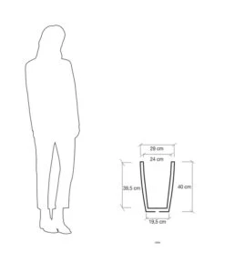 Farmet Kunststoff-Topf-Set Hydrus, Quadratisch, Grau, 2-teilig -Wurzel Herz Verkaufsgeschäft 4110102 WE DE 004 HYDRUSQuadratischerPflanzkuebel29x29x40cmhochSTEINBEIGE