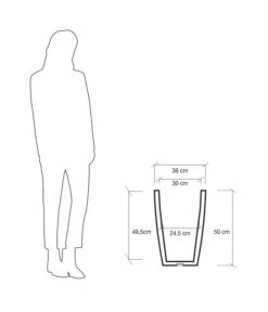 Farmet Kunststoff-Topf-Set Hydrus, Quadratisch, Grau, 2-teilig -Wurzel Herz Verkaufsgeschäft 4182309 WE DE 004 HYDRUSQuadratischerPflanzkuebel36x36x50cmhochSTEINBEIGE