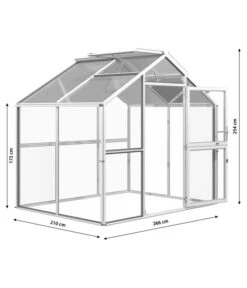 KGT Gewächshaus Novum II, ESG + HKP -Wurzel Herz Verkaufsgeschäft 4286894 WE BG 001 KGTGewaechshausNovumIISicherheitsglasHochlkammerplatteSilber