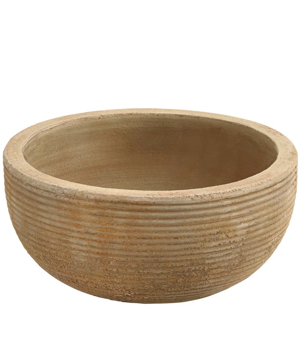 Dehner Terrakotta-Schale Rillen, Rund, Antik-braun 1 Dehner Terrakotta-Schale Rillen, Rund, Antik-braun