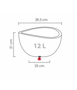 Scheurich Kunststoff-Topf Wave Globe, Rund, Ca. Ø39,3/H21 Cm -Wurzel Herz Verkaufsgeschäft 4498150 WE BG 001 ScheurichTopfWaveGlobe
