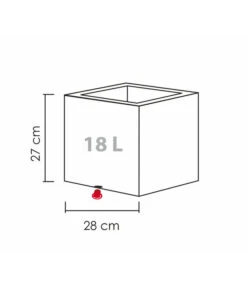 Scheurich Kunststoff-Topf Muretto, Quadratisch -Wurzel Herz Verkaufsgeschäft 4498424 WE BG 001 ScheurichTopfMuretto