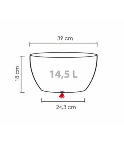 Scheurich Kunststoff-Topf Barceo Bowl, Rund, Ca. Ø39/H18 Cm -Wurzel Herz Verkaufsgeschäft 4499190 WE BG 001 ScheurichSchaleBarceoBowl
