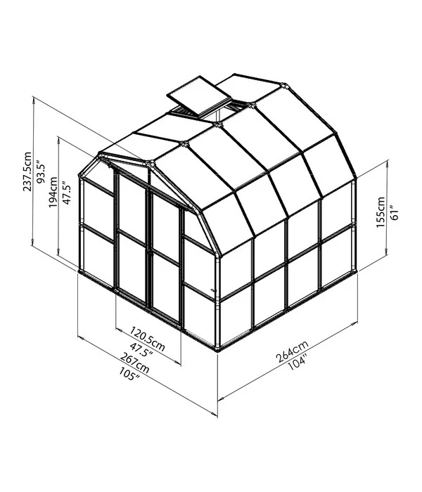 Rion Green Gewächshaus Grand Gardener, Inkl. Fundament 5 Rion Green Gewächshaus Grand Gardener, Inkl. Fundament – Bild 5