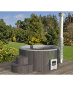 Wolff Finnhaus Badebottich Grauer Einsatz, Ca. Ø200/H100 Cm -Wurzel Herz Verkaufsgeschäft 6618250 WE MO 001 FinnhausWhirlpool