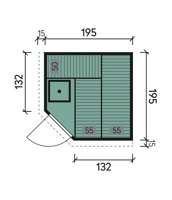 Wolff Finnhaus Innensauna De Luxe Gaia, Ca. B210/H202/T210 Cm 3 Wolff Finnhaus Innensauna De Luxe Gaia, Ca. B210/H202/T210 Cm – Bild 3