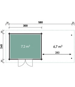 Wolff Finnhaus Gartenhaus Pulti 34-B Typ 4, Inkl. Seitendach C, Ca. B630/H217/T300 Cm -Wurzel Herz Verkaufsgeschäft 6618920 WE BG 001 FinnhausGartenhaus