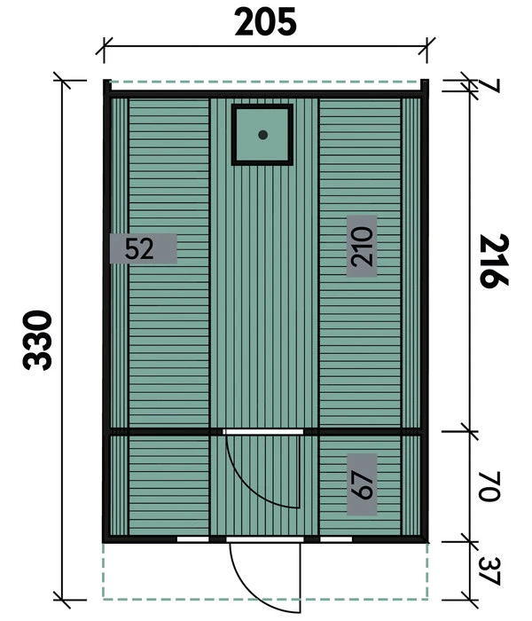 Wolff Finnhaus Saunafass Basic 330 Montiert, Ca. B205/H210/T330 Cm 3 Wolff Finnhaus Saunafass Basic 330 Montiert, Ca. B205/H210/T330 Cm – Bild 3
