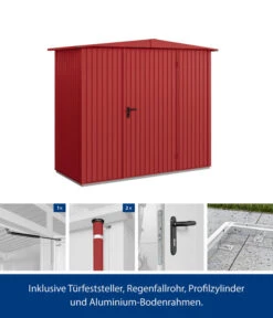 Hörmann Berry-Gerätehaus Classic-S Typ 1, Ca. B258,8/H216/T121,3 Cm 12 Hörmann Berry-Gerätehaus Classic-S Typ 1, Ca. B258,8/H216/T121,3 Cm -Wurzel Herz Verkaufsgeschäft 6668297 WE FS 002 HoermannMetallgeraetehaus