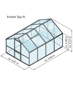 KGT Gewächshaus Enzian IV, Ca. B267/H227/T300 Cm -Wurzel Herz Verkaufsgeschäft 6694814 WE BG 001 KGTGewaechshausEnzianIV