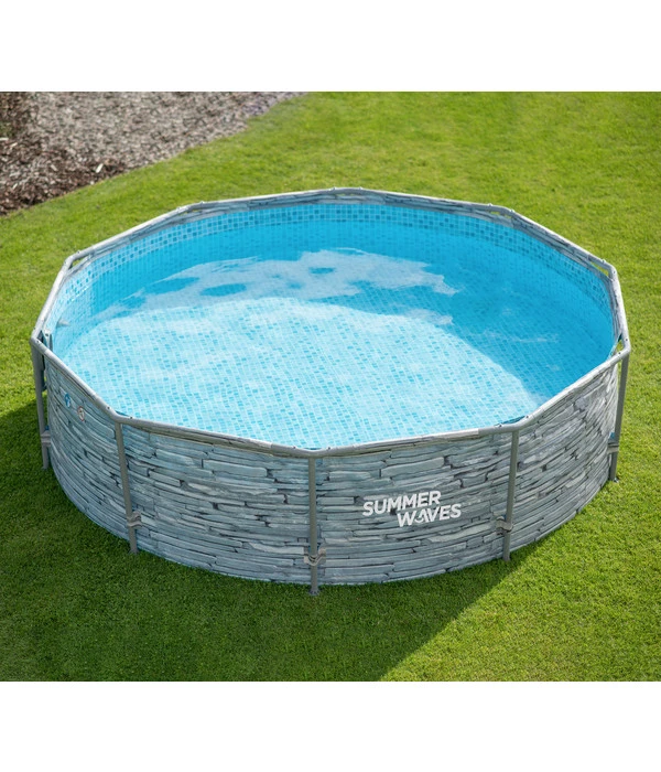 Summer Waves Frame Pool Steinoptik 7 Summer Waves Frame Pool Steinoptik – Bild 7