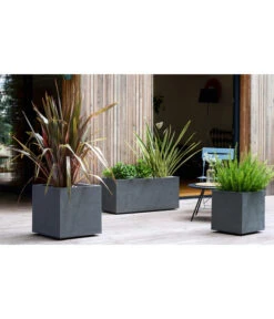 EDA-plastiques Kunststoff-Kasten Basalt, Anthrazit, Ca. B99,5/H43,5/T39,5 Cm -Wurzel Herz Verkaufsgeschäft 6763973 6763965 WE MO 003 KunststoffTopfKunststoffKastenBasalt