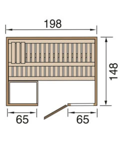Weka Sauna Bergen Mit Glastür Und Fenster -Wurzel Herz Verkaufsgeschäft 6914469 WE DE 001 WekaSaunaBergenGrundriss