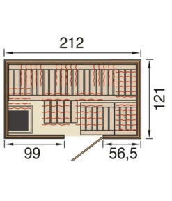 Weka Infrarotkabine Uppsala Kombi, Inkl. OS-Ofen -Wurzel Herz Verkaufsgeschäft 6914824 WE DE 001 WekaInfrarotkabineUppsalaKombiGrundriss