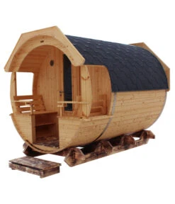 Wolff Finnhaus Saunafass Premium Finja 2 Bausatz, Thermoholz, Ca. B226/H252/T292 Cm