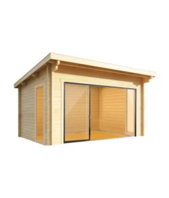 Wolff Finnhaus Gartenhaus Trondheim 70-D XL, Inkl. Schiebetür Links, Ca. B490/H256/T450 Cm